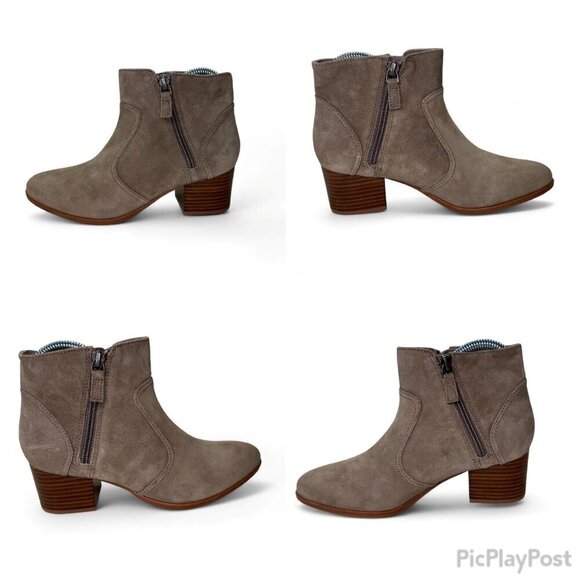 Johnston & Murphy Women's Trista Pointed Toe Zip Ankle Booties, Sz 7, NWOB Taupe - Picture 6 of 16